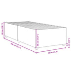 Bettgestell ohne Matratze Dunkelgrau 90x200 cm Stoff