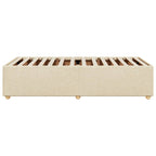 Bettgestell ohne Matratze Creme 90x200 cm Stoff