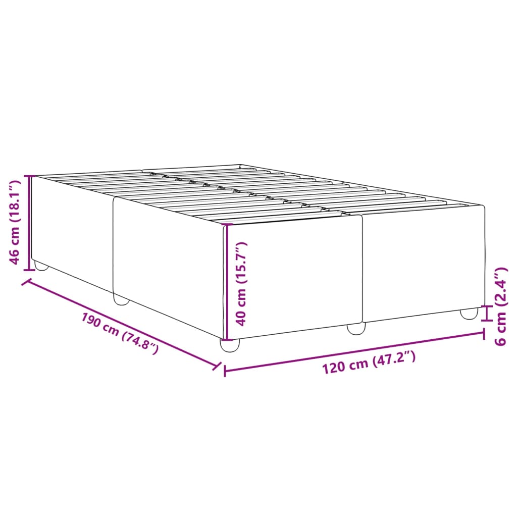 Bettgestell ohne Matratze Hellgrau 120x190 cm Stoff