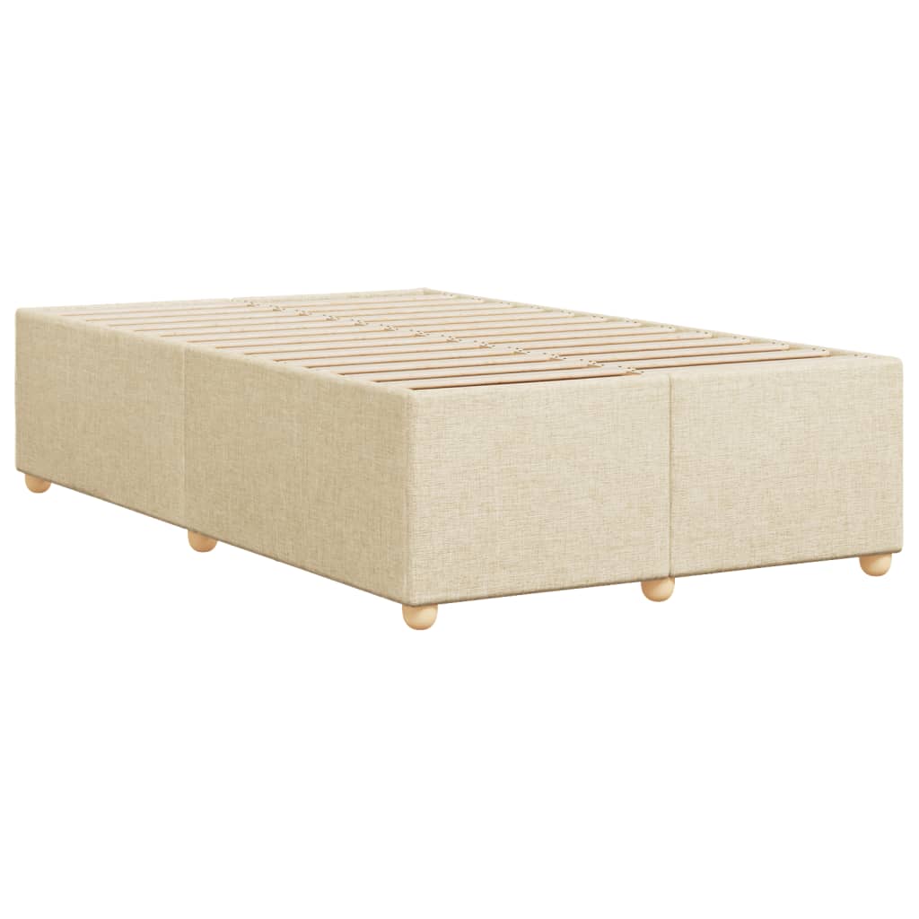 Bettgestell ohne Matratze Creme 120x190 cm Stoff