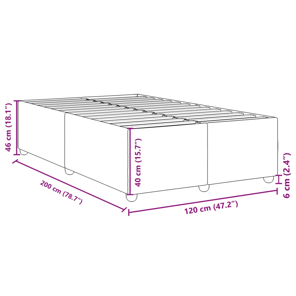 Bettgestell ohne Matratze Dunkelgrau 120x200 cm Stoff