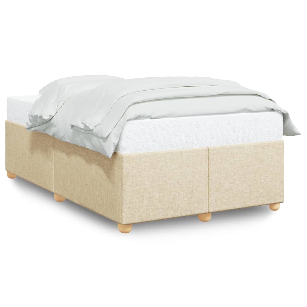 Bettgestell ohne Matratze Creme 120x200 cm Stoff