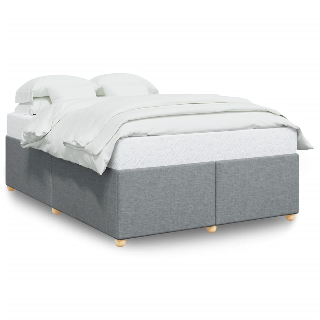 Bettgestell ohne Matratze Hellgrau 140x190 cm Stoff