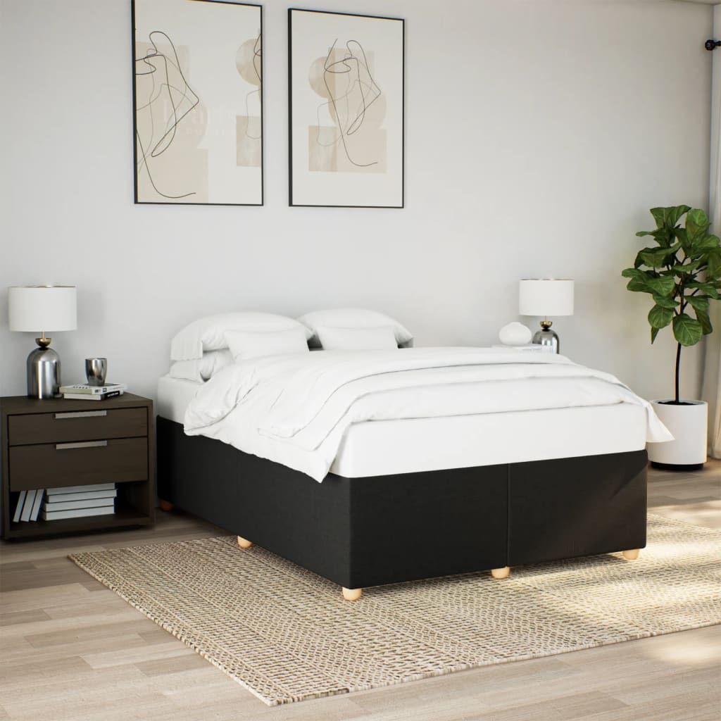 Bettgestell ohne Matratze Schwarz 140x190 cm Stoff