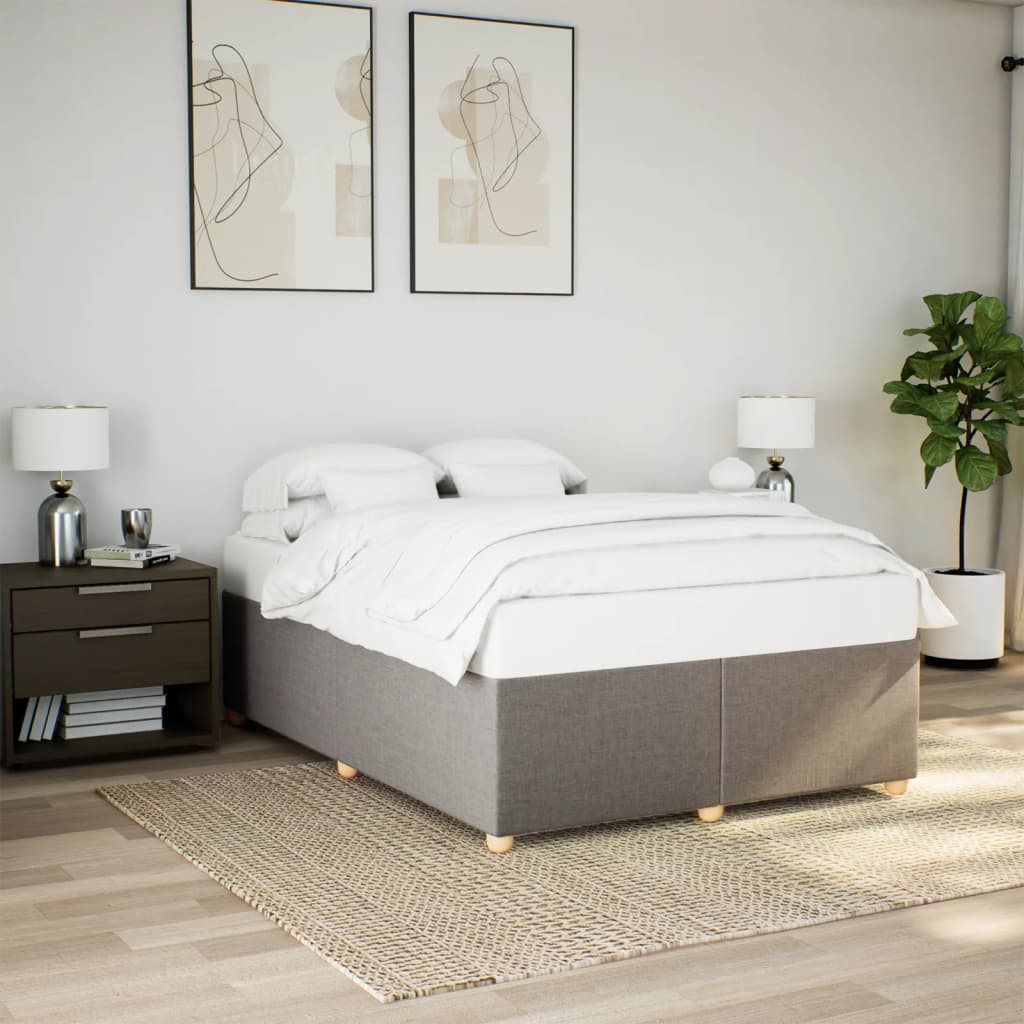 Bettgestell ohne Matratze Taupe 140x190 cm Stoff