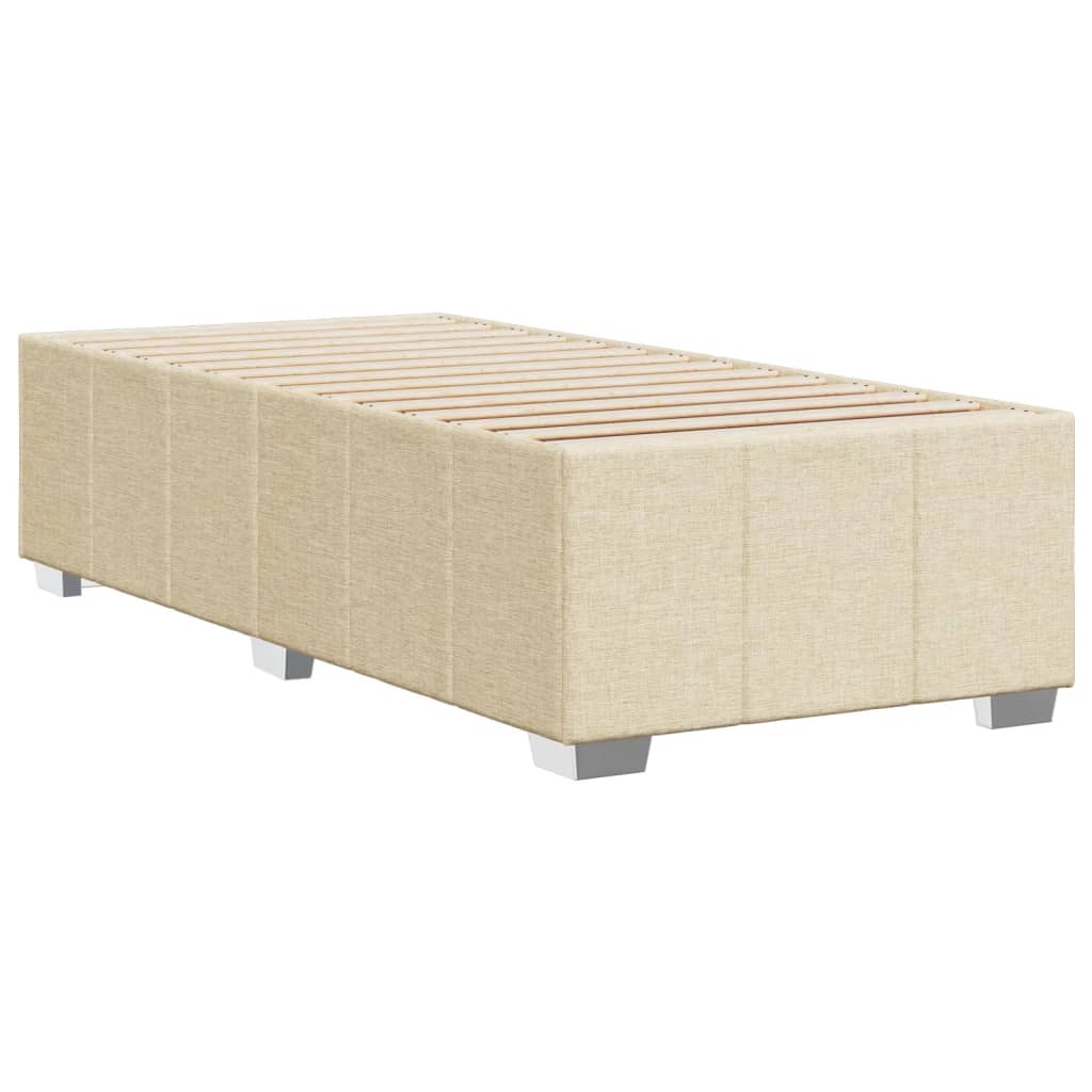 Bettgestell ohne Matratze Creme 80x200 cm Stoff