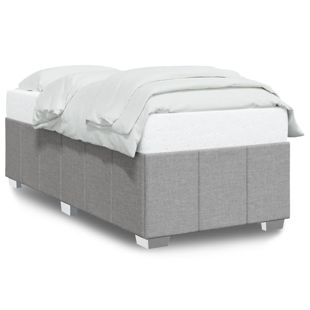 Bettgestell ohne Matratze Hellgrau 90x190 cm Stoff