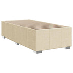 Bettgestell ohne Matratze Creme 90x200 cm Stoff