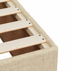 Bettgestell ohne Matratze Creme 100x200 cm Stoff