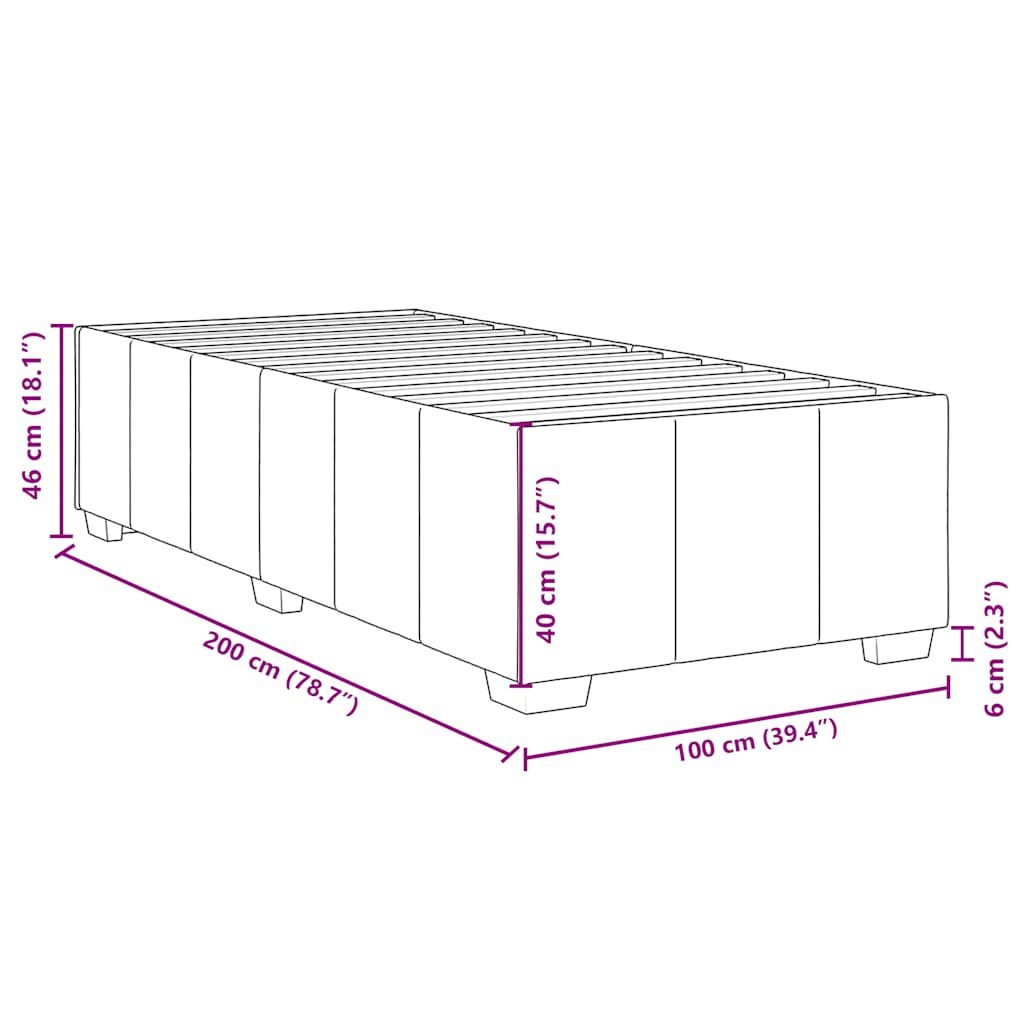 Bettgestell ohne Matratze Blau 100x200 cm Stoff