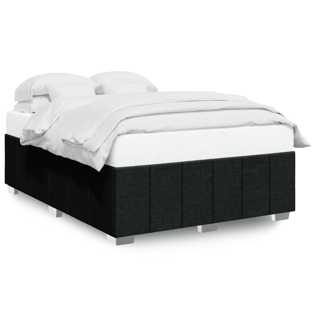 Bettgestell ohne Matratze Schwarz 140x190 cm Stoff