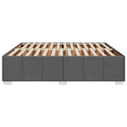 Bettgestell ohne Matratze Dunkelgrau 200x200 cm Stoff