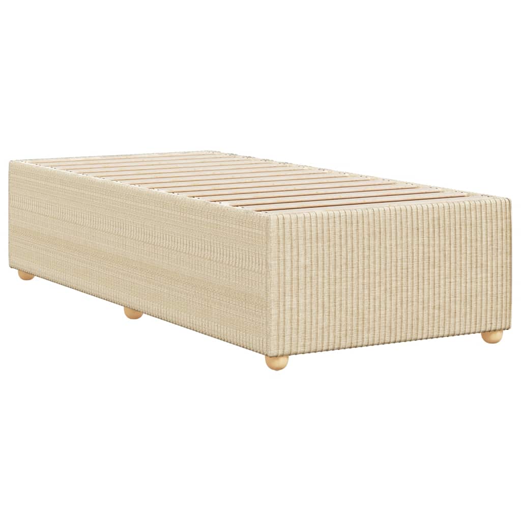 Bettgestell ohne Matratze Creme 100x200 cm Stoff