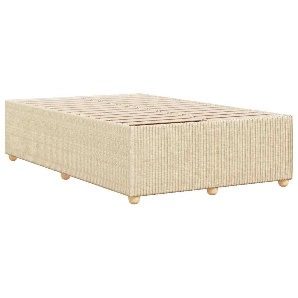 Bettgestell ohne Matratze Creme 120x190 cm Stoff