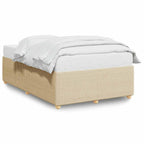Bettgestell ohne Matratze Creme 120x200 cm Stoff