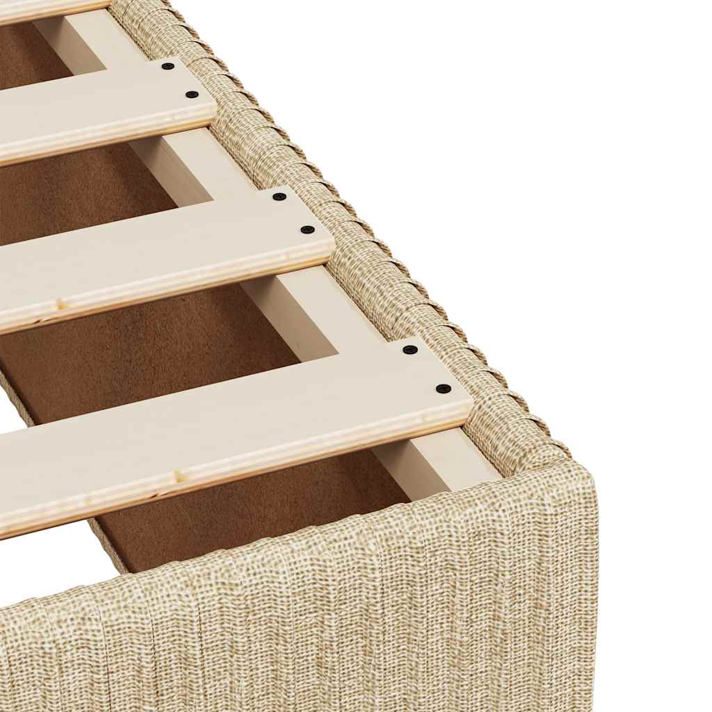 Bettgestell ohne Matratze Creme 120x200 cm Stoff