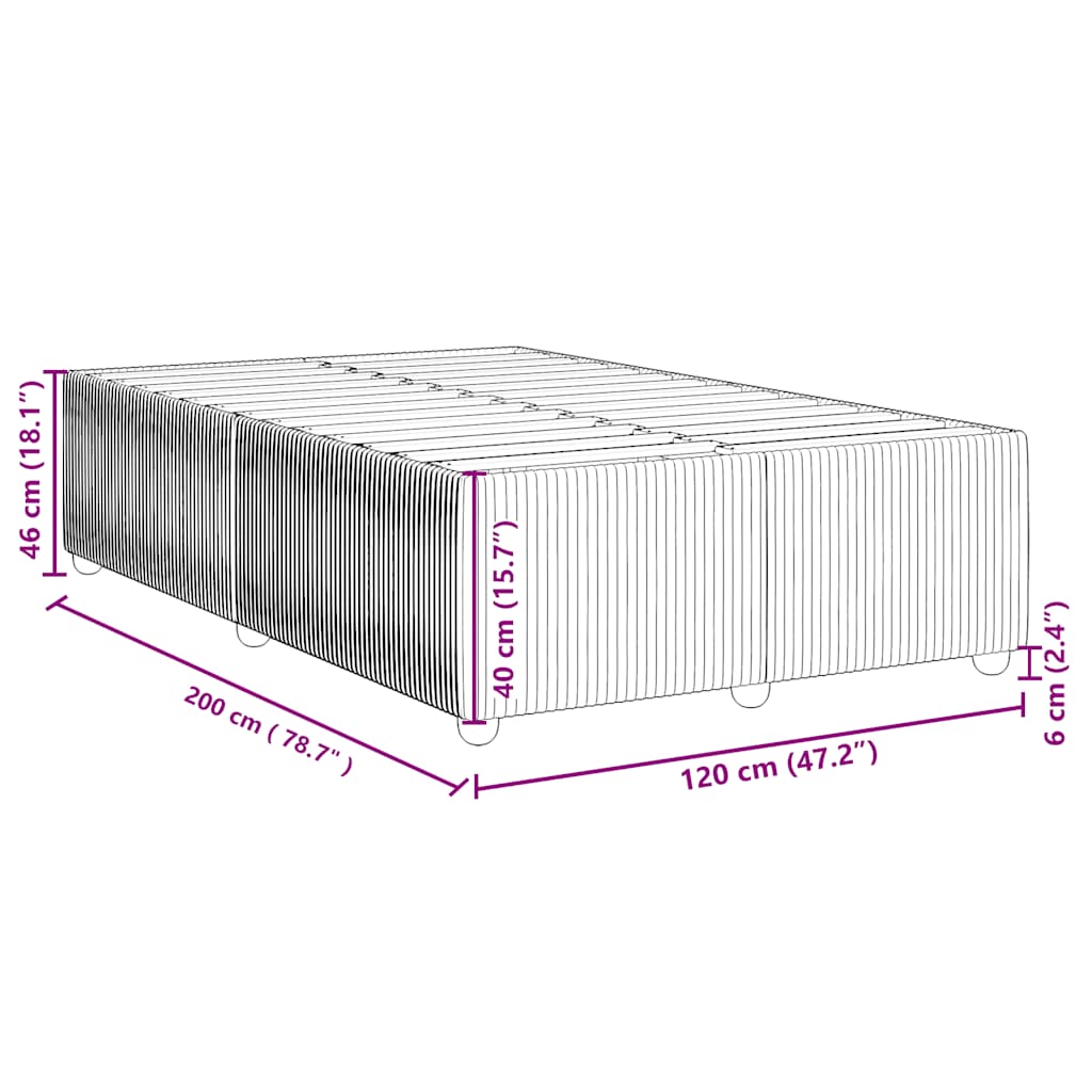 Bettgestell ohne Matratze Creme 120x200 cm Stoff