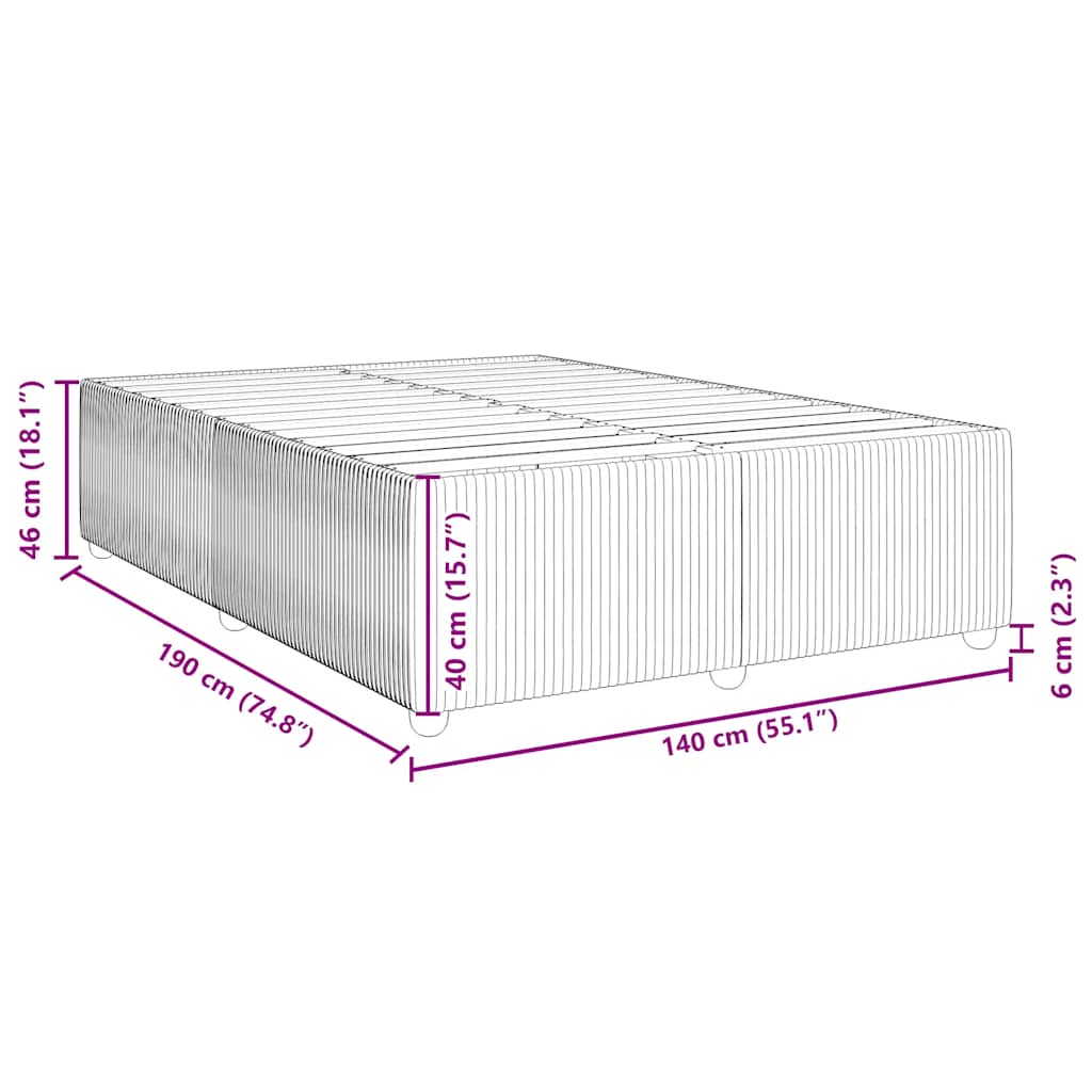 Bettgestell ohne Matratze Dunkelgrau 140x190 cm Stoff