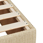 Bettgestell ohne Matratze Creme 140x190 cm Stoff