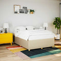 Bettgestell ohne Matratze Creme 140x200 cm Stoff