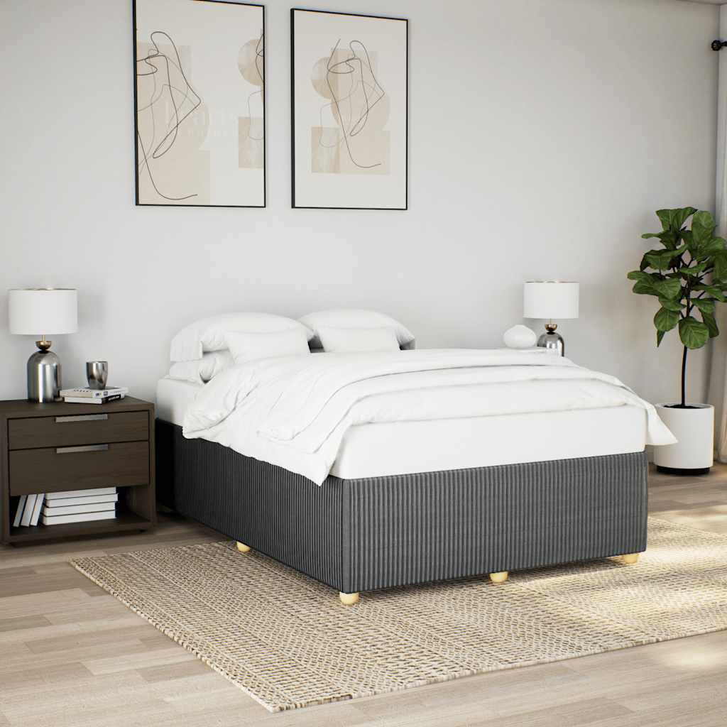 Bettgestell ohne Matratze Dunkelgrau 160x200 cm Stoff