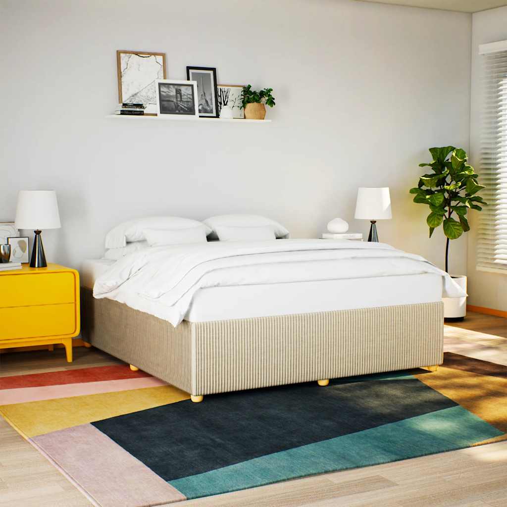 Bettgestell ohne Matratze Creme 180x200 cm Stoff
