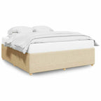 Bettgestell ohne Matratze Creme 200x200 cm Stoff