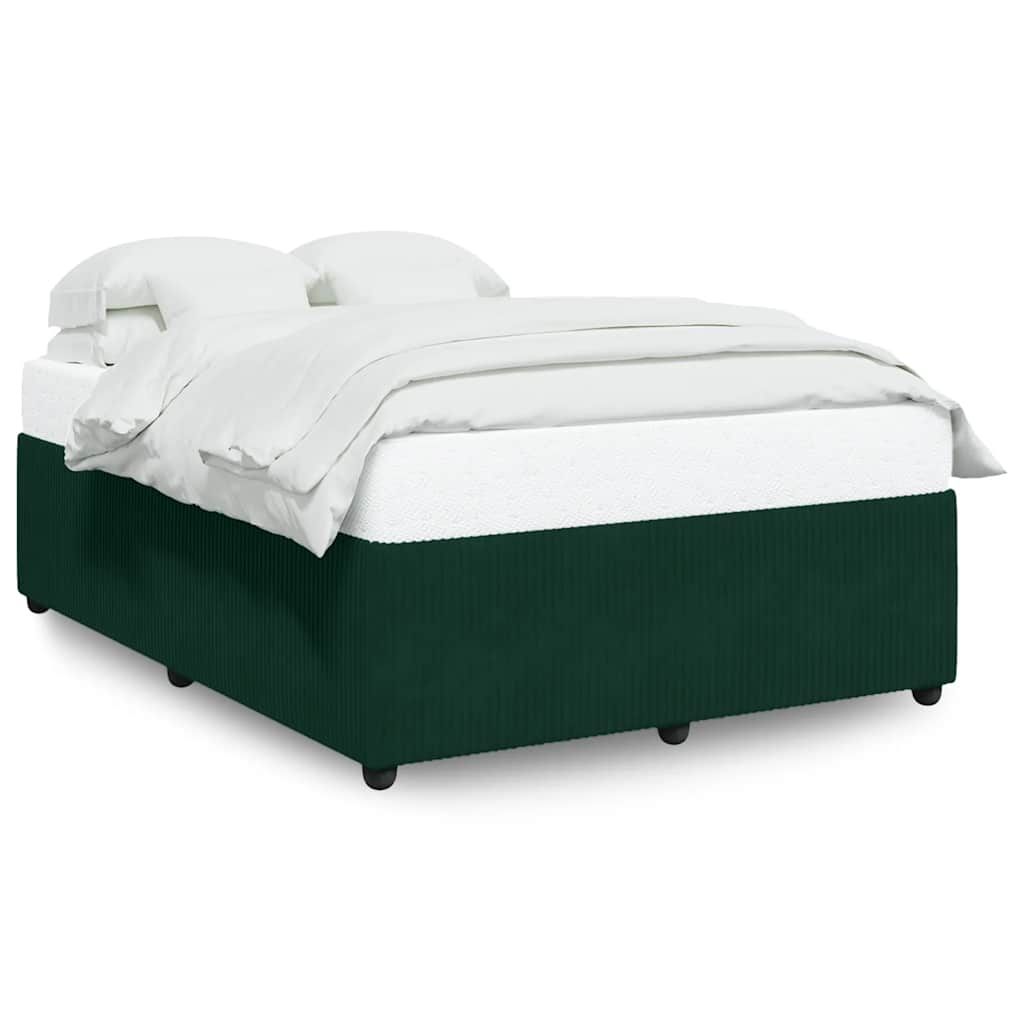 Bettgestell ohne Matratze Dunkelgrün 140x190 cm Samt