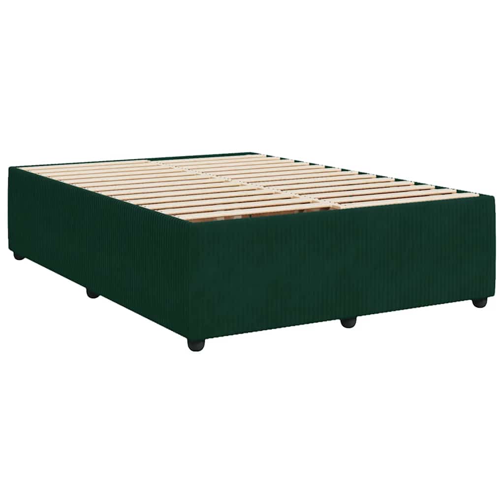 Bettgestell ohne Matratze Dunkelgrün 140x190 cm Samt