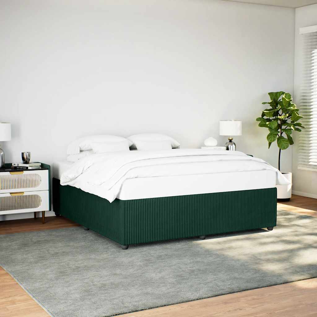 Bettgestell ohne Matratze Dunkelgrün 180x200 cm Samt