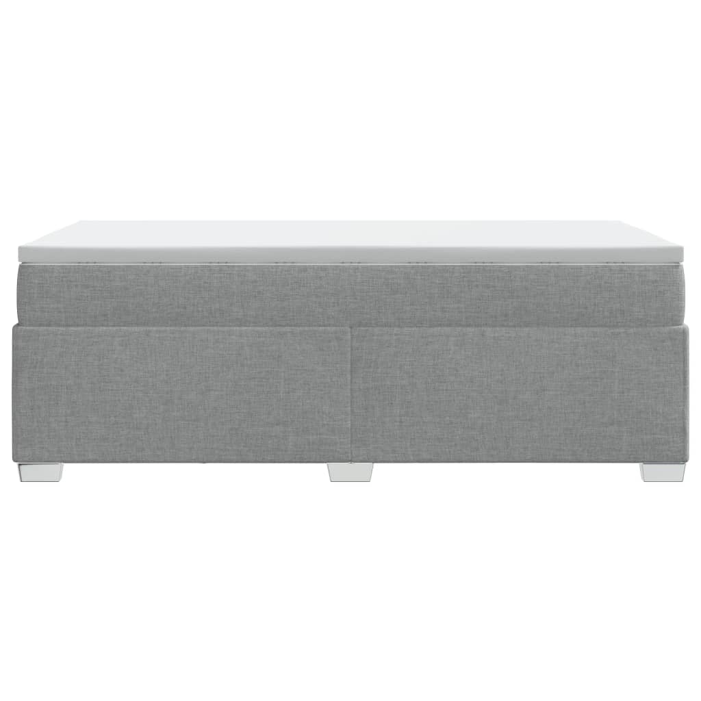 Boxspringbett mit Matratze Hellgrau 80x200 cm Stoff