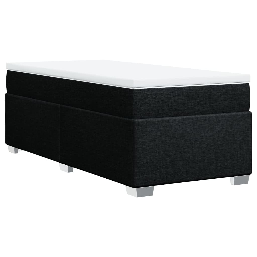 Boxspringbett mit Matratze Schwarz 80x200 cm Stoff
