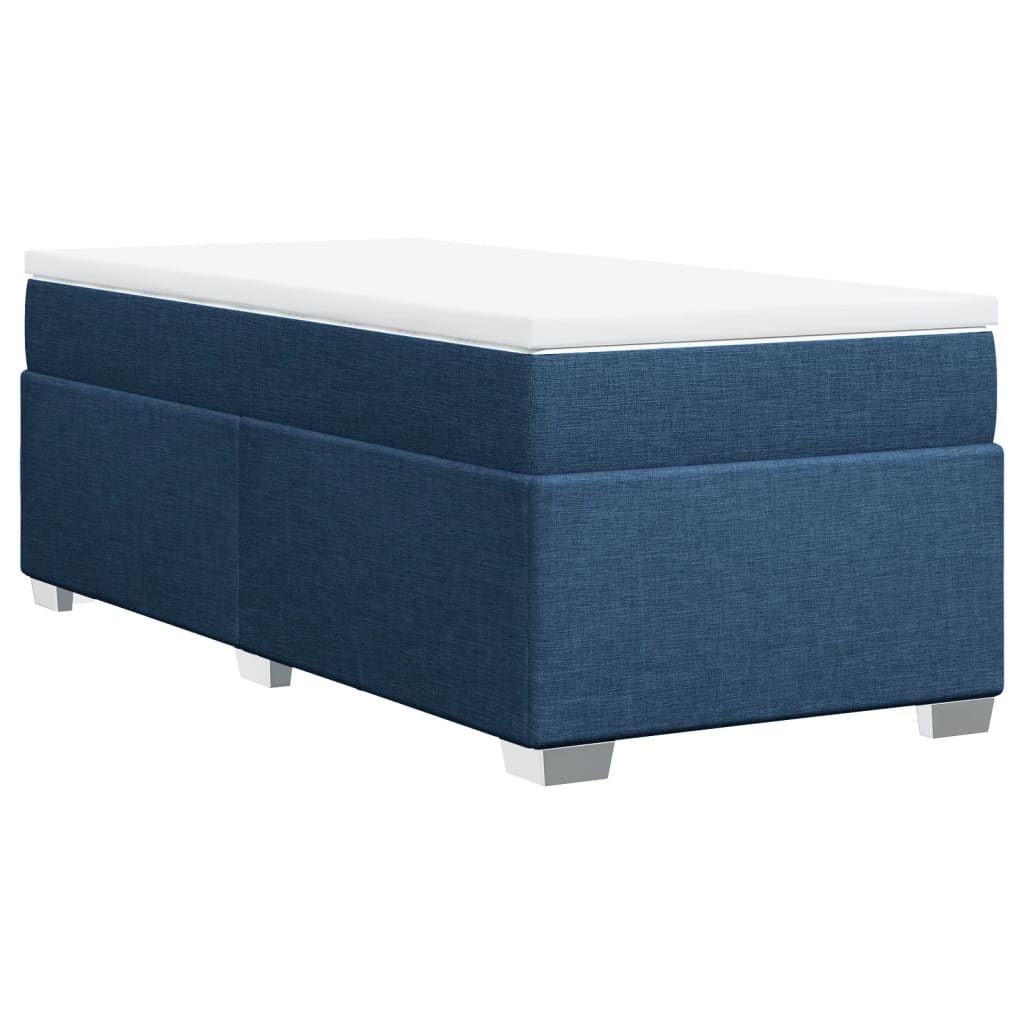 Boxspringbett mit Matratze Blau 80x200 cm Stoff