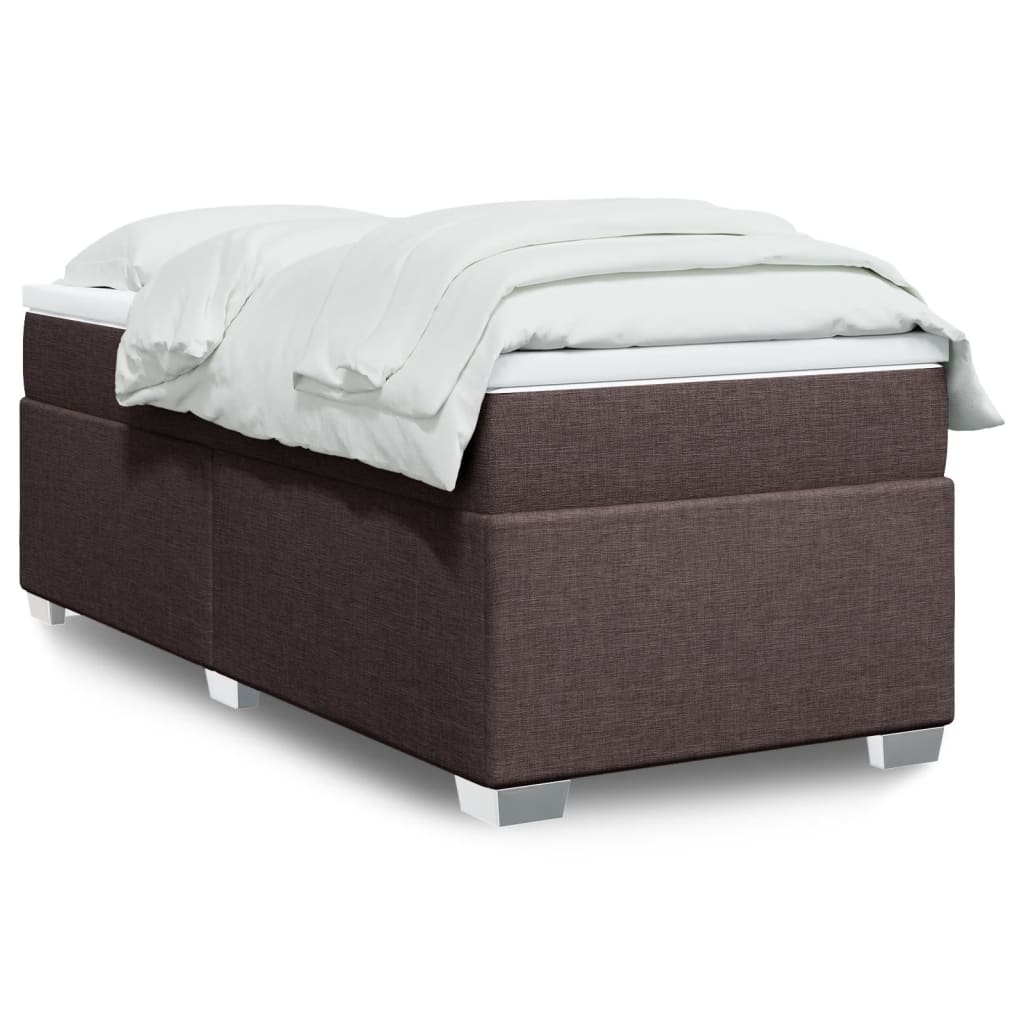Boxspringbett mit Matratze Dunkelbraun 90x190 cm Stoff