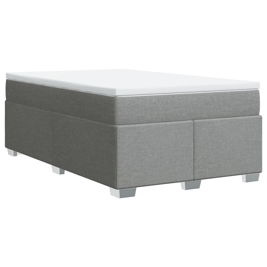 Boxspringbett mit Matratze Hellgrau 120x190 cm Stoff