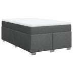 Boxspringbett mit Matratze Dunkelgrau 120x200 cm Stoff