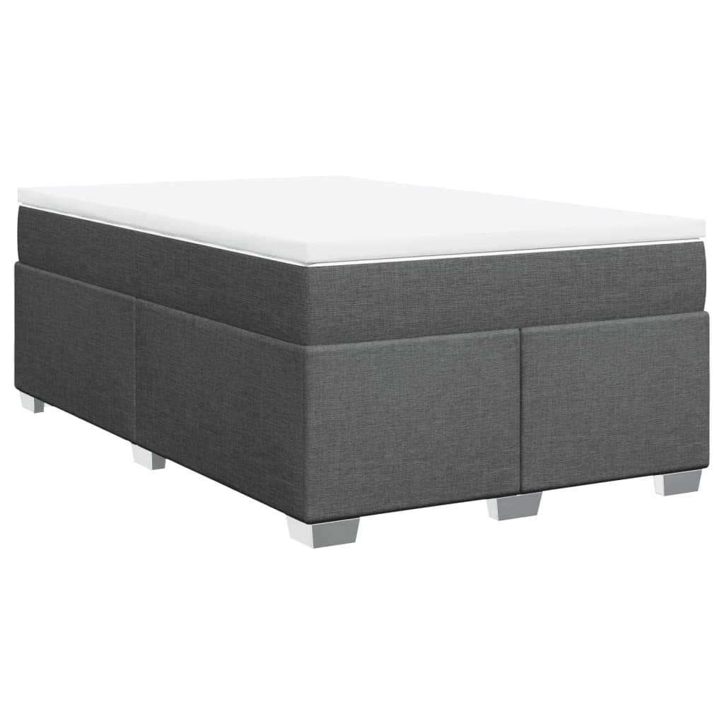 Boxspringbett mit Matratze Dunkelgrau 120x200 cm Stoff