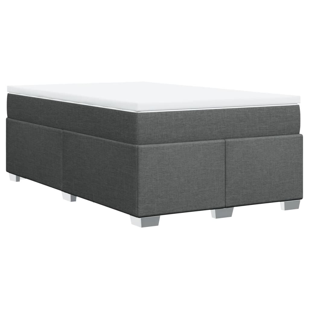 Boxspringbett mit Matratze Dunkelgrau 120x200 cm Stoff