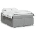 Boxspringbett mit Matratze Hellgrau 140x190 cm Stoff