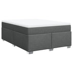 Boxspringbett mit Matratze Dunkelgrau 140x190 cm Stoff