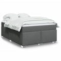 Boxspringbett mit Matratze Dunkelgrau 140x190 cm Stoff