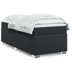 Boxspringbett mit Matratze Schwarz 80x200 cm Kunstleder