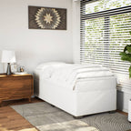 Boxspringbett mit Matratze Weiß 90x190 cm Kunstleder