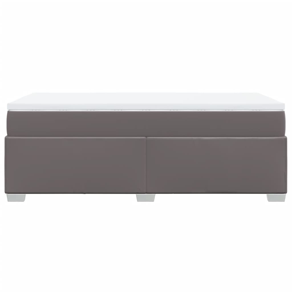 Boxspringbett mit Matratze Grau 90x190 cm Kunstleder