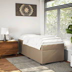 Boxspringbett mit Matratze Cappuccino-Braun 90x190cm Kunstleder