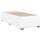 Boxspringbett mit Matratze Weiß 90x200 cm Kunstleder