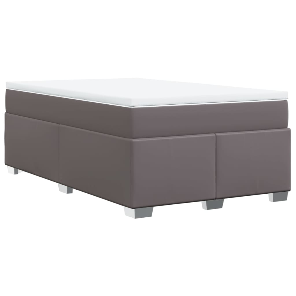 Boxspringbett mit Matratze Grau 120x190 cm Kunstleder
