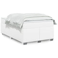 Boxspringbett mit Matratze Weiß 120x200 cm Kunstleder