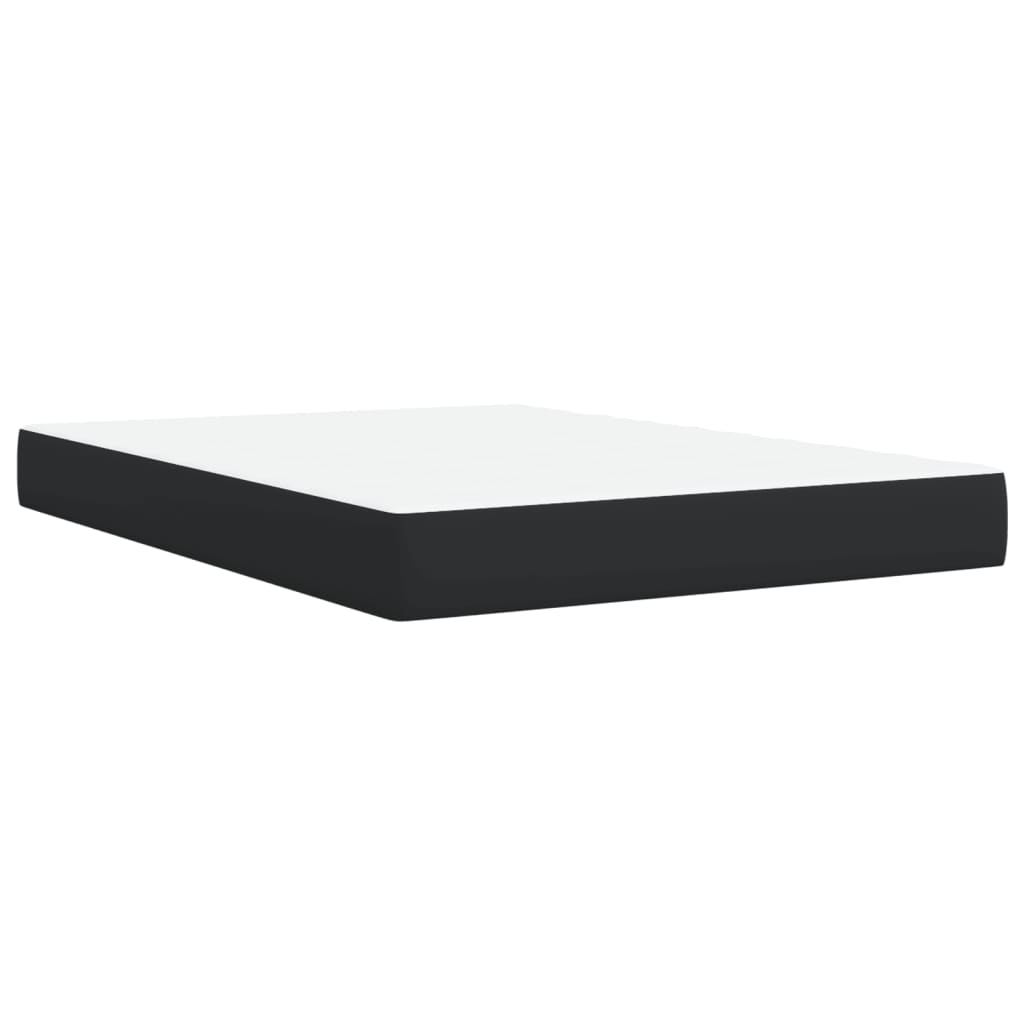 Boxspringbett mit Matratze Schwarz 140x190 cm Kunstleder