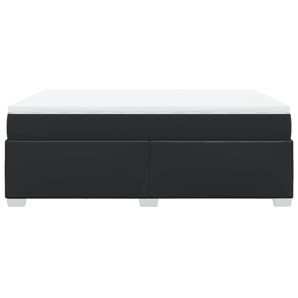 Boxspringbett mit Matratze Schwarz 140x190 cm Kunstleder